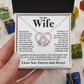 Couples Gifts Necklace To My Wife Necklace Valentine Christmas Jewelry Romantic Gifts For My Wife Pendant Jewelry with Message Card and Box Necklaces for Women Valentines Day Happy Anniversary Wedding Present Love knot Thang