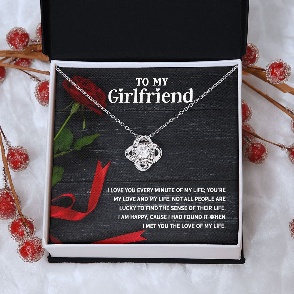 Love Knot Necklace, To My Girlfriend Gifts From Boyfriend, Girlfriend Jewelry, Girlfriend Birthday Anniversary For Girlfriend Gift, Necklace Message Card and Gift Box Styles on Birthday, Christmas, Anniversary  Love knot Thang
