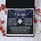 To My Beautiful Wife Necklace Gift for Her, Soulmate for Wife Birthday Gifts from Husband, Wedding Jewelry for Women, Soulmate Gifts, Message Card and Necklace Gifts Box Gift Box Styles on Birthday, Wedding, Anniversary, Valentine Love knot Thang