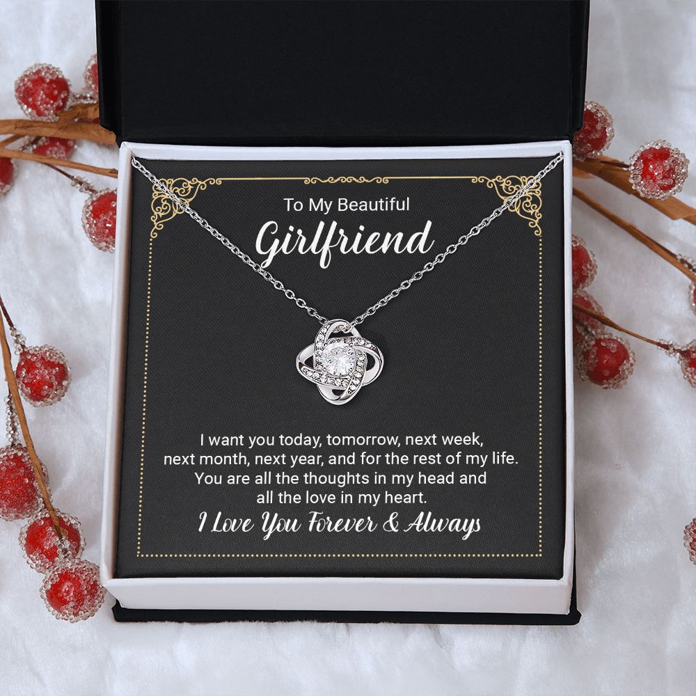 to My Future Wife Necklace, to my Wife, Necklaces For Wife From Husband With, Meaningful Necklace Message Card and Gift Box Styles on Birthday, Christmas, Anniversary  Love knot Thang