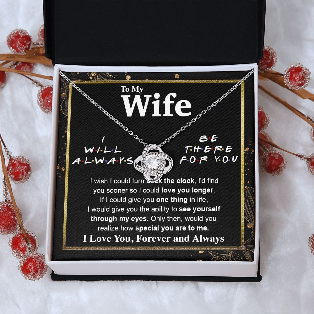 To My Wife Necklace To My Future Wife Necklace Gifts, Promise Necklace For Her, Fiance Gifts For Her, Wedding Necklace Gifts For Soulmate From Husband With Message Card Box LED, Soulmate Necklace For Women, To My Wife Necklace Love knot Thang