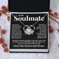 Couples Gifts Necklace To My Soulmate Necklace Birthday Christmas Jewelry Romantic Gifts For My Wife Pendant Jewelry with Message Card and Box Necklaces for Women Valentines Day Happy Anniversary Wedding Present Love knot Thang