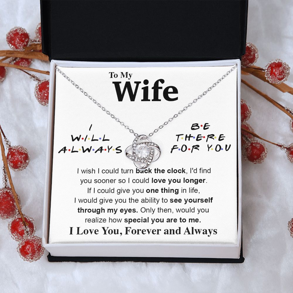 To My Wife Necklace To My Future Wife Gifts, Promise Necklace For Her, Fiance Gifts For Her, Valentine Gifts For Soulmate From Husband With Message Card Box LED, Soulmate Necklace For Women, To My Wife Necklace Love knot Thang