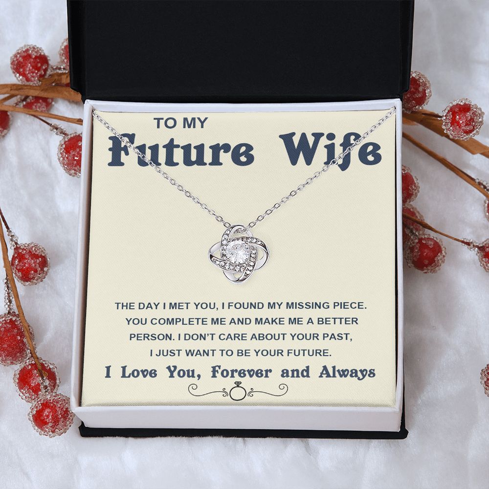 Soulmate Necklace For Women, Soulmate Gifts For Her, Future Wife Necklace, Necklaces For Girlfriend, To My Wife Necklace, Wife Necklace From Husband, Necklace Message Card and Gift Box Styles on Birthday, Christmas, Valentine Love knot Thang