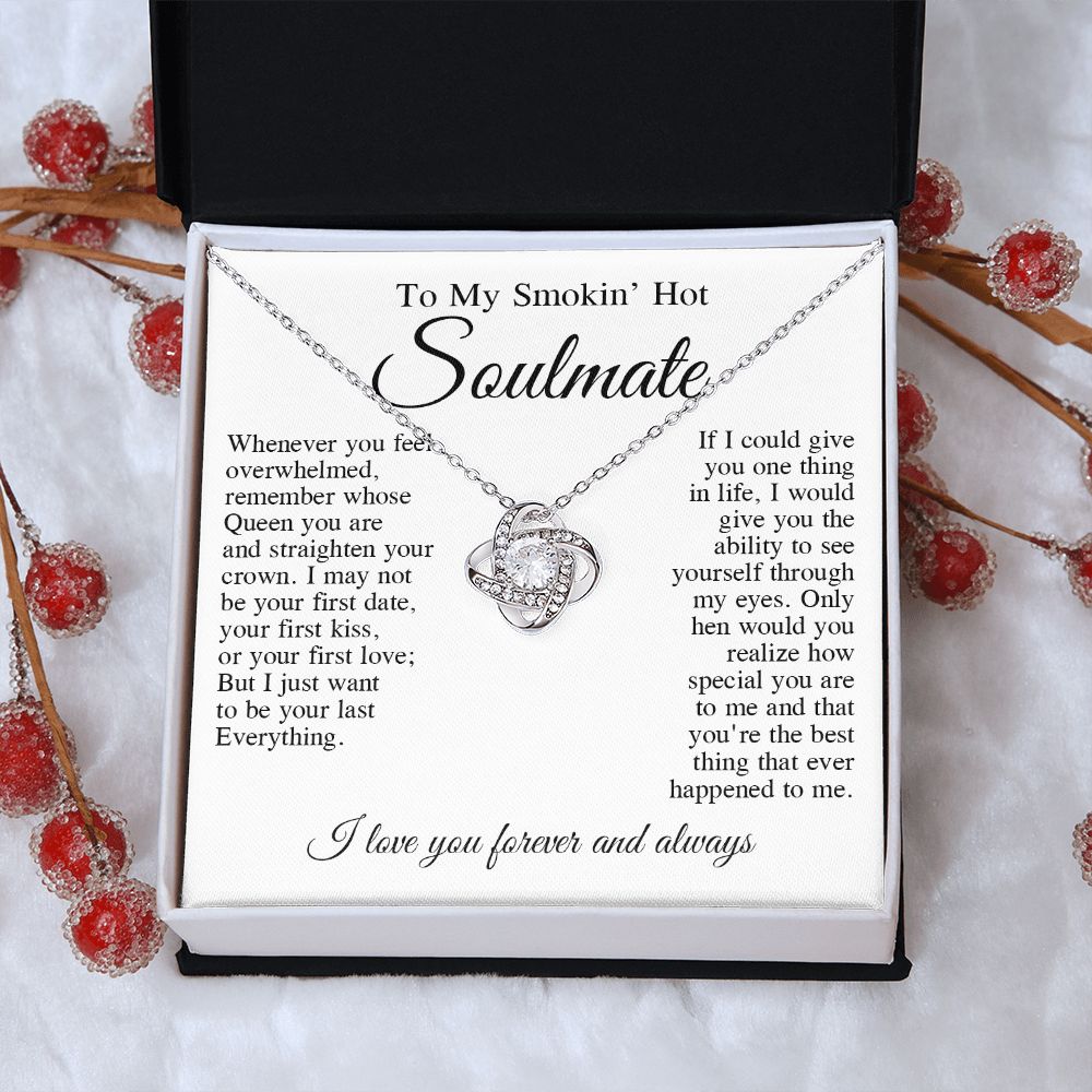 To My Smokin Hot Wife Necklace, Wedding Anniversary Jewelry for Women, Anniversary Gifts For Wife From Husband To My Wife Necklace Message Card and Necklace Gift Box Gift Box Styles on Birthday, Wedding, Anniversary, Valentine Love knot Thang