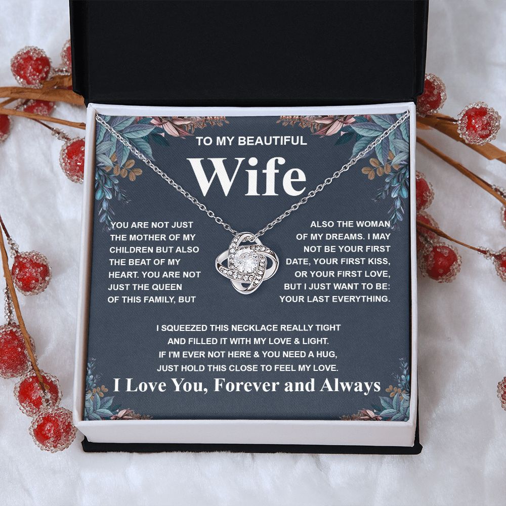 Gifts For Wife Birthday Gifts From Husband Necklace Valentines Days, Necklace for Future Soulmate, Birthday Wedding Jewelry for Wife Necklace Gifts from Husband - Soulmate Gift Necklace with Message Card and Gift Box Love knot Thang