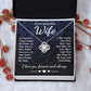 To My Beautiful Wife Necklace Gift, Soulmate for Wife Birthday Gifts from Husband, Wedding for Women, Soulmate Gifts, Message Card and Necklace Gifts Box Gift Box Styles on Birthday, Wedding, Anniversary, Valentine Love knot Thang