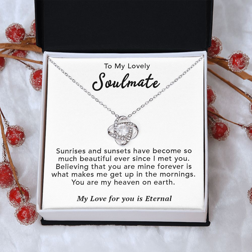 To My Lovely Wife Necklace Gift From Husband To My Badass Wife Pendant Anniversary Jewelry with Message Card and Gift Box. Gift for Wife. Necklace Gift Set for Wife Necklace Gifts Box Gift Box Styles Love knot Thang