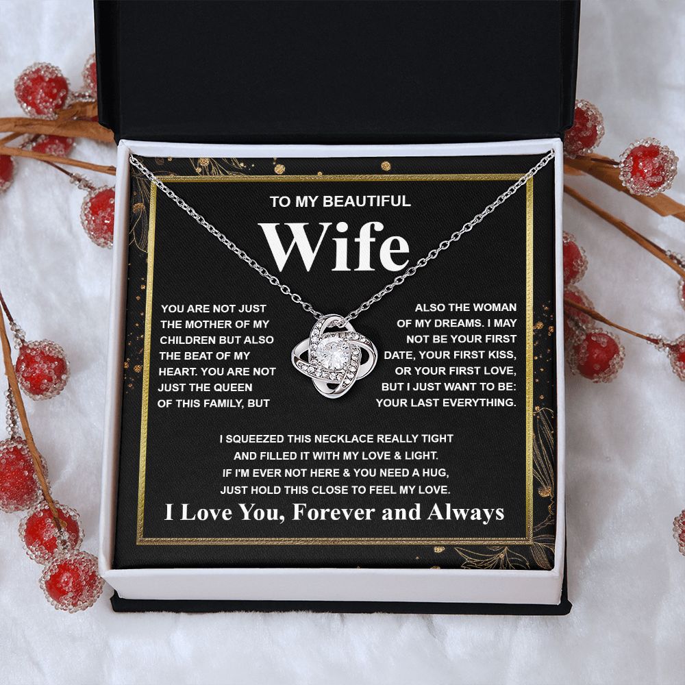 Gifts For Wife Birthday Gifts From Husband Necklace Valentines Days, Necklace for Future Soulmate, Valentine Wedding Jewelry for Wife Necklace Gifts from Husband - Soulmate Gift Necklace with Message Card and Gift Box Love knot Thang