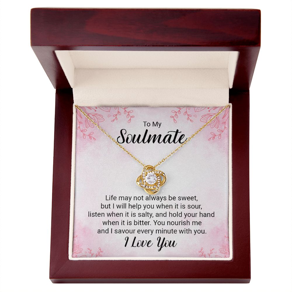 To My Soulmate Necklace for her Jewelry For Her Couples Gifts Necklaces For Soul Mate Christmas Jewelry, Love Knot Meaningful Necklace Message Card and Gift Box Styles on Birthday, Christmas, Anniversary Love knot Thang