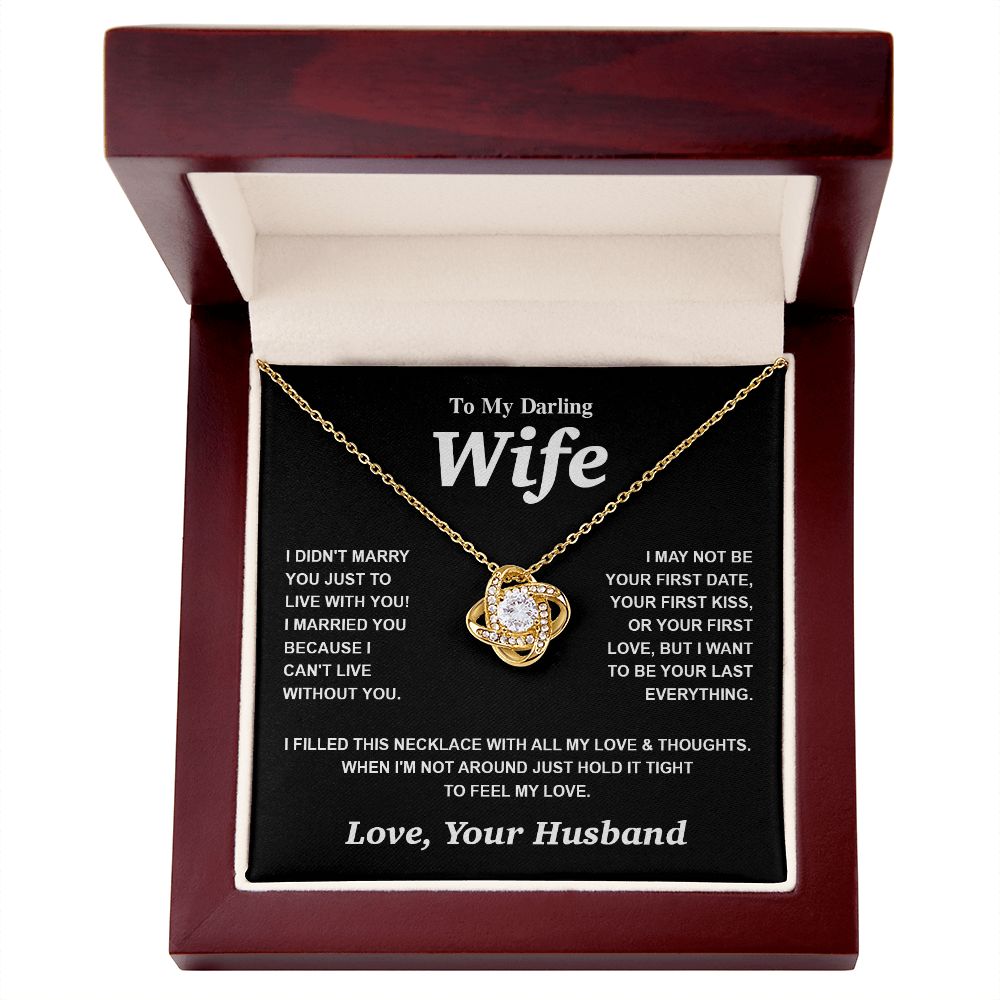 Valentine Gifts for Wife Necklace from Husband- Gifts for Wife from Husband, Valentine Gifts for Her Gifts Soulmate Message Card and Necklace Gift Box Gift Box Styles on Birthday, Wedding, Anniversary, Valentine Love knot Thang