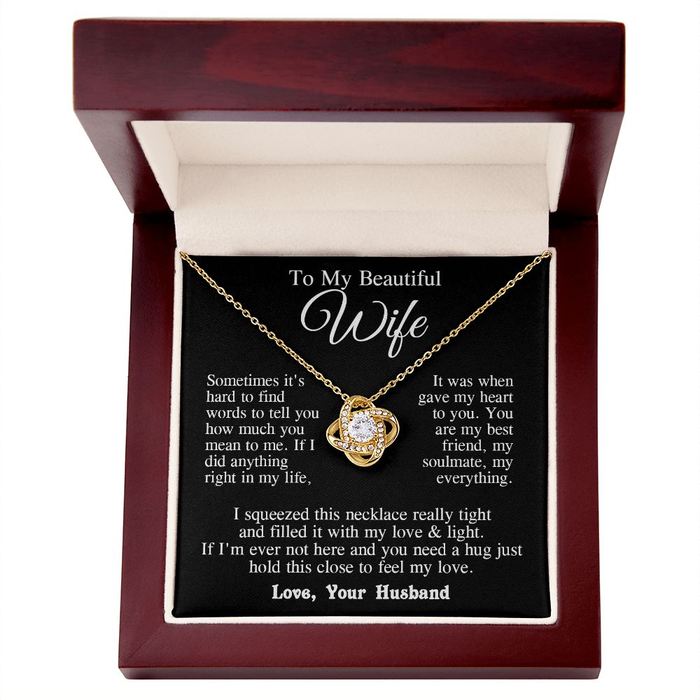 Wife Necklace from Husband, Wedding Anniversary Romantic Gifts for Wife from Husband to My Wife Necklaces for Wife Birthday Gifts, Wife Jewelry Necklace Message Card and Necklace Gift Box Gift Box Styles on Birthday, Wedding, Anniversary, Valentine Love k