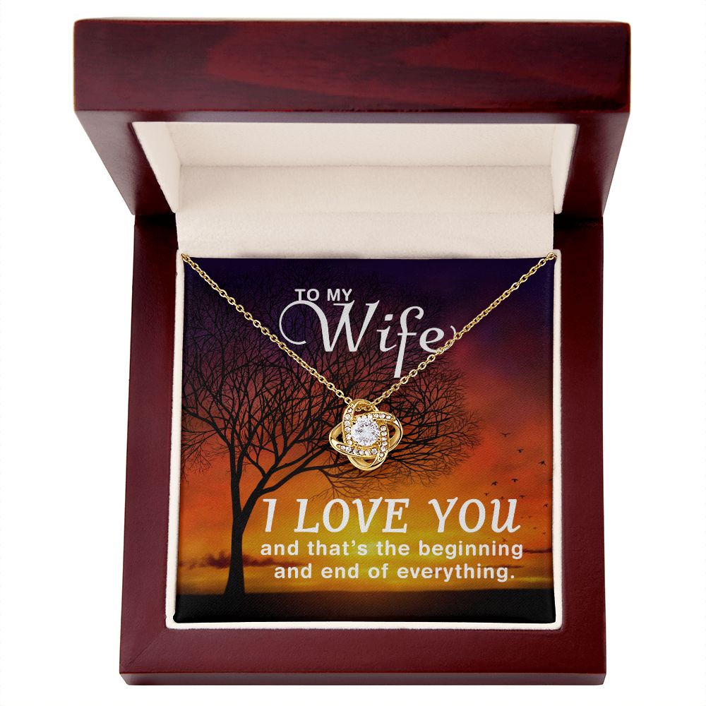 Birthday For Wife, Love Necklace Gifts For Wife From Husband, To My Soulmate Necklace For Women, To My Wife Necklace Wedding Anniversary, Love Knot Meaningful Necklace Message Card and Gift Box Styles on Birthday, Christmas, Anniversary Love knot Thang