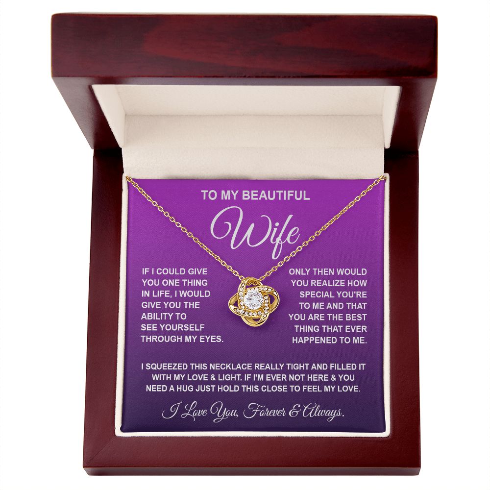 Soulmate Necklace Gifts From Husband, For Wife From Husband, Soulmate Gifts From Husband, Necklaces For Wife From Husband To My Wife Necklace Message Card and Necklace Gift Box Gift Box Styles on Birthday, Wedding, Anniversary, Valentine Love knot Thang