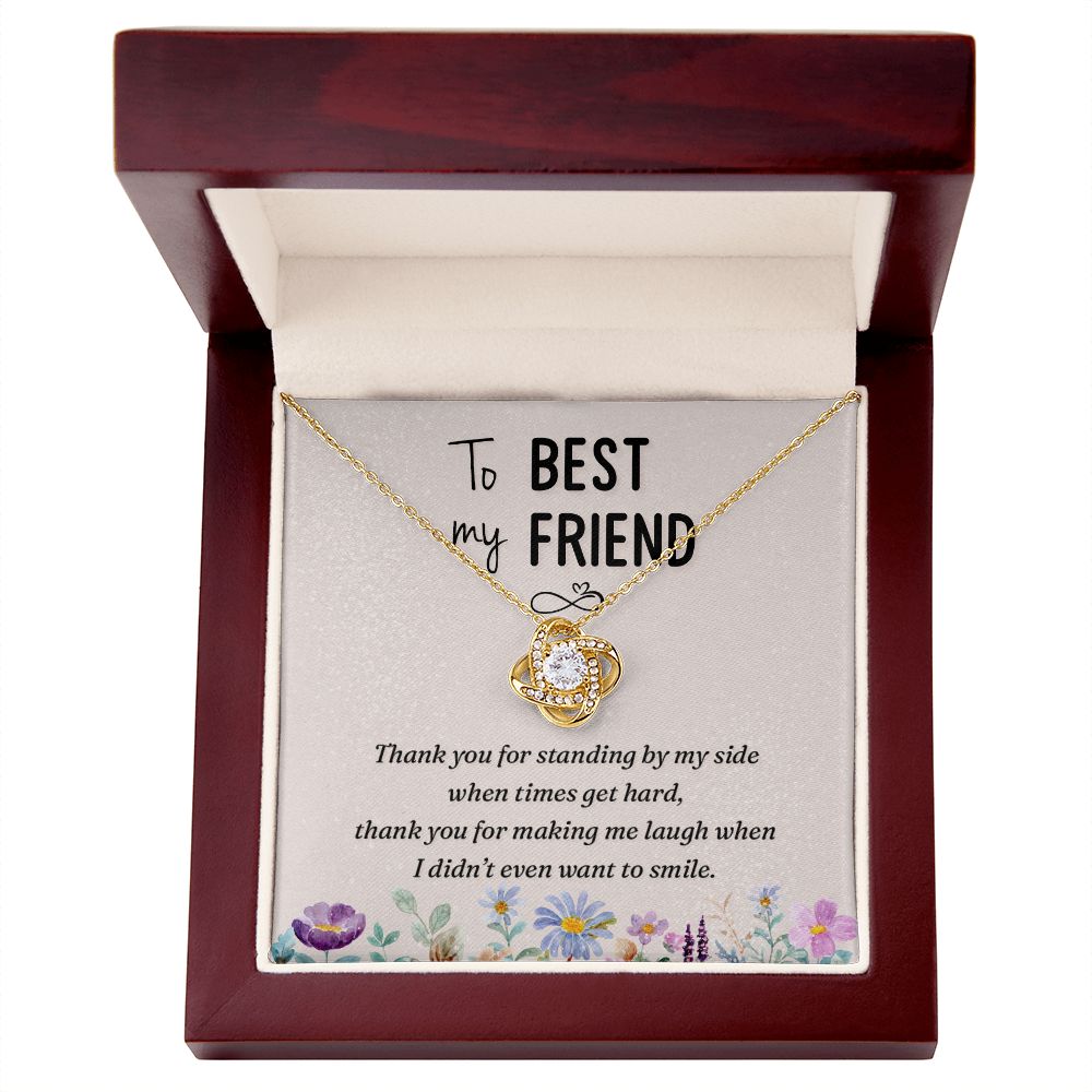 To My Best Friend On Her Wedding Day Necklace, Soul Sisters Necklace, BFF Necklace, Best Friend Gift Jewelry, Long Distance, Friends, Meaningful Necklace Message Card and Gift Box Styles on Birthday, Christmas, Anniversary  Love knot Thang