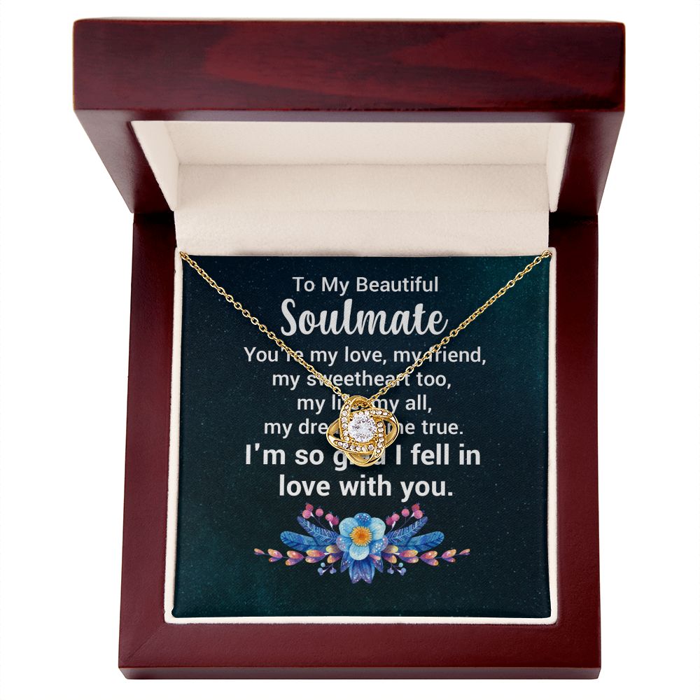 Couples Gifts, Beautiful Soulmate Necklace Gifts From Husband, Wedding Anniversary Jewelry For Wife From Husband, Wife Birthday From Husband, To My Unbiological Sister Message Card and Gift Box styles On Birthday, Christmas, Anniversary  Love knot Thang