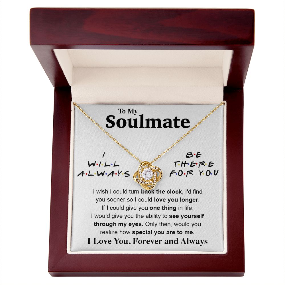 To My Soulmate Necklace To My Future Wife Gifts, Promise Necklace For Her, Fiance Gifts For Her, Valentine Gifts For Soulmate From Husband With Message Card Box LED, Soulmate Necklace For Women, To My Wife Necklace Love knot Thang