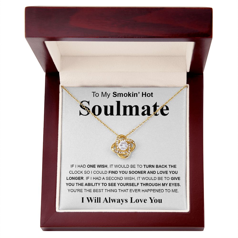 Gifts For Soulmate Birthday Gifts From Husband Necklace Valentines Day, Necklace for Future Soulmate, Wedding Anniversary Jewelry for Wife Necklace Gifts from Husband - Soulmate Gift Necklace with Message Card and Gift Box Love knot Thang
