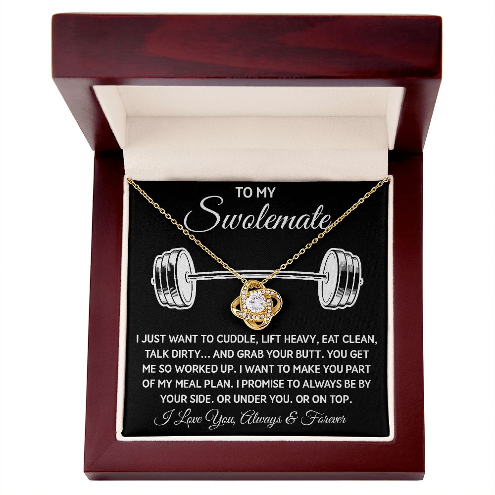 To My Swolemate, Gift For Swolemate Necklace I Love You Always & Forever Jewelry For Best Friend, Anniversary Gifts To My Swolemate Necklace Message Card and Gift Box Styles on Birthday, Christmas, Wedding, Anniversary Love knot Thang