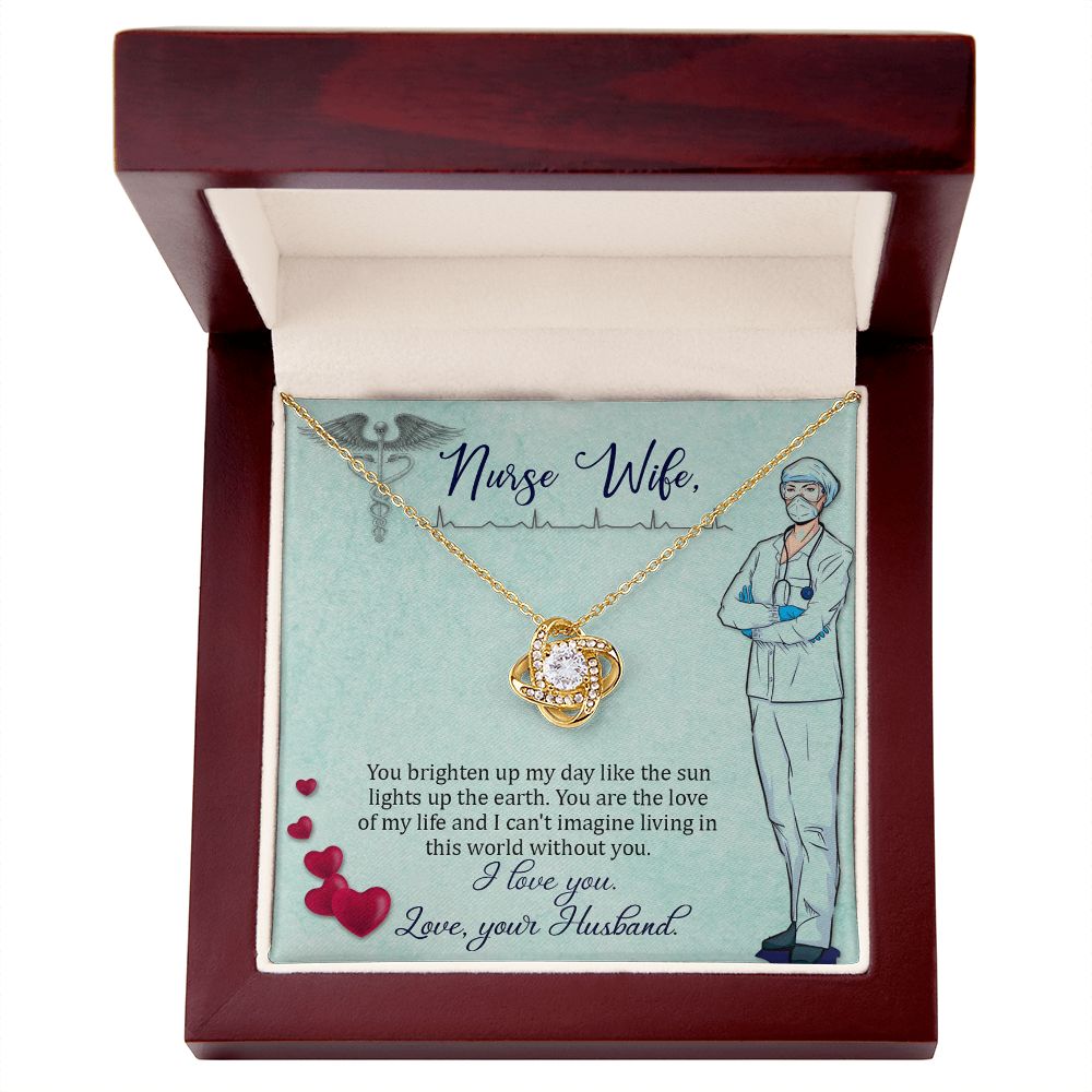 Couples Gifts, Nusre Wife Necklace Gifts From Husband, Wedding Anniversary Jewelry For Wife From Husband, Wife Birthday From Husband, To My Wife Message Card and Gift Box styles On Birthday, Christmas, Anniversary  Love knot Thang