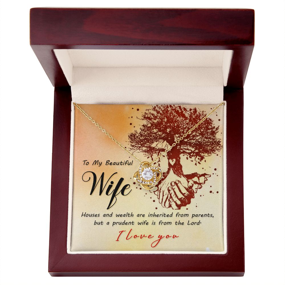 Couples Gifts, Beautiful Wife Necklace Gifts From Husband, Wedding Anniversary Jewelry For Wife From Husband, Wife Birthday From Husband, To My Soulmate Message Card and Gift Box styles On Birthday, Christmas, Anniversary  Love knot Thang