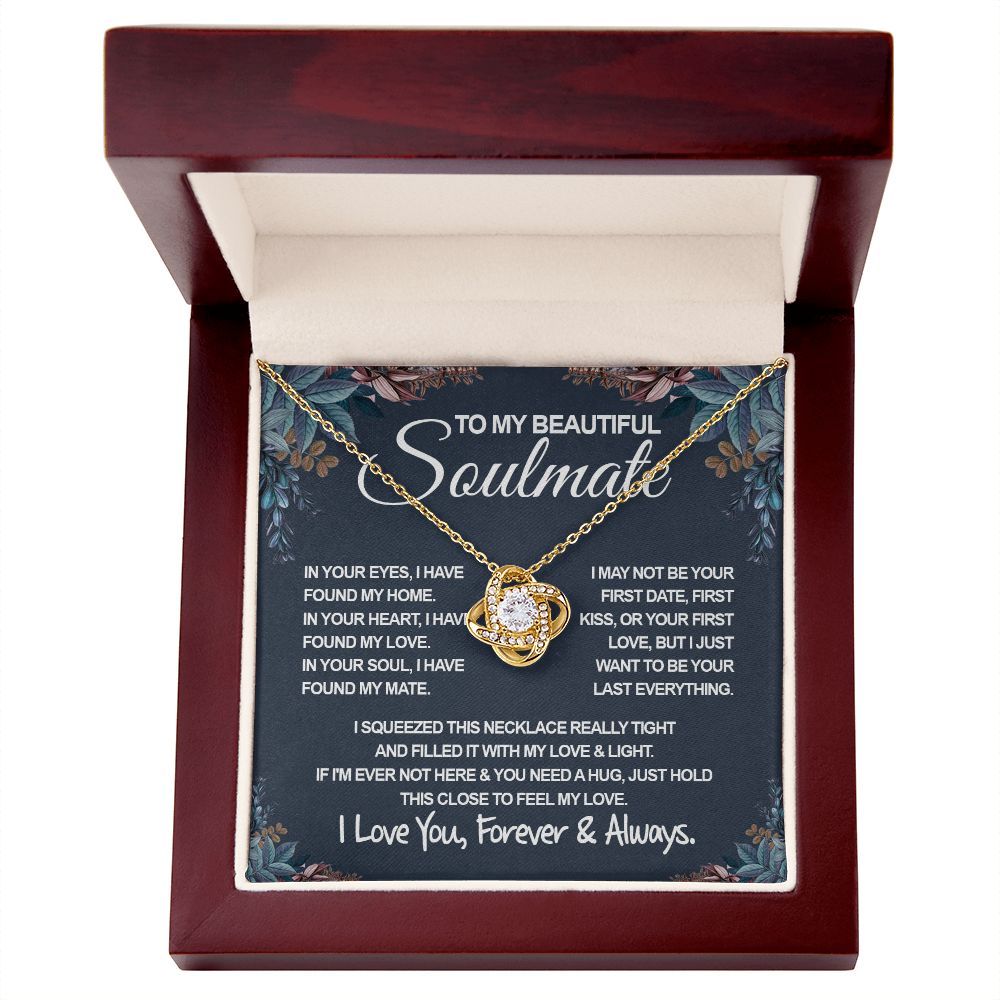 To My Beautiful Soulmate Necklace, Soulmate Jewelry For Women, Wife Necklace From Husband, Wife Wedding Gifts Necklace For Wife, Soulmate Gifts For Her, To My Future Wife Necklace Soulmate Love knot Thang