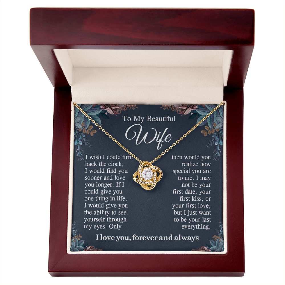 To My Beautiful Soulmate Necklace Gift For Her, Wife Gifts From Husband, Valentine Gifts For Wife From Husband To My Wife Necklace Message Card and Necklace Gift Box Gift Box Styles on Birthday, Wedding, Anniversary, Valentine Love knot Thang