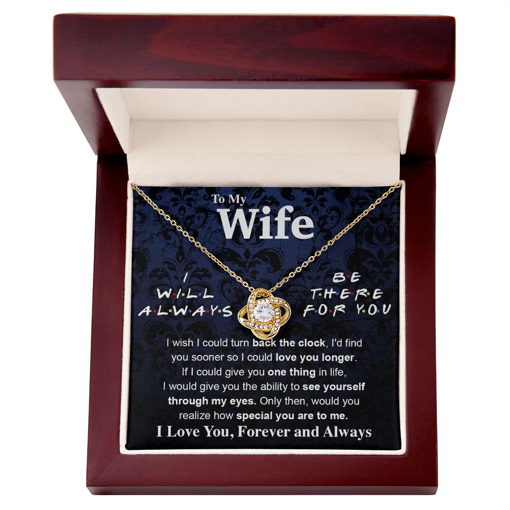 To My Wife Necklace To My Future Wife Necklace Gifts, Promise Necklace For Her, Fiance Gifts For Her, Valentine Necklace Gifts For Soulmate From Husband With Message Card Box LED, Soulmate Necklace For Women, To My Wife Necklace Love knot Thang