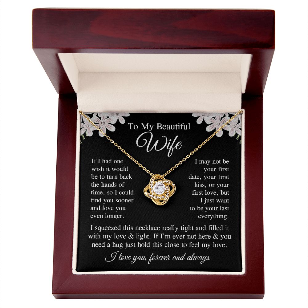 Wife Necklace Gift for Her, Soulmate Jewelry, Necklace for Future Soulmate, Wedding Valentine Jewelry for Wife Necklace Gifts from Husband - Soulmate Gift Necklace with Message Card and Gift Box Love knot Thang