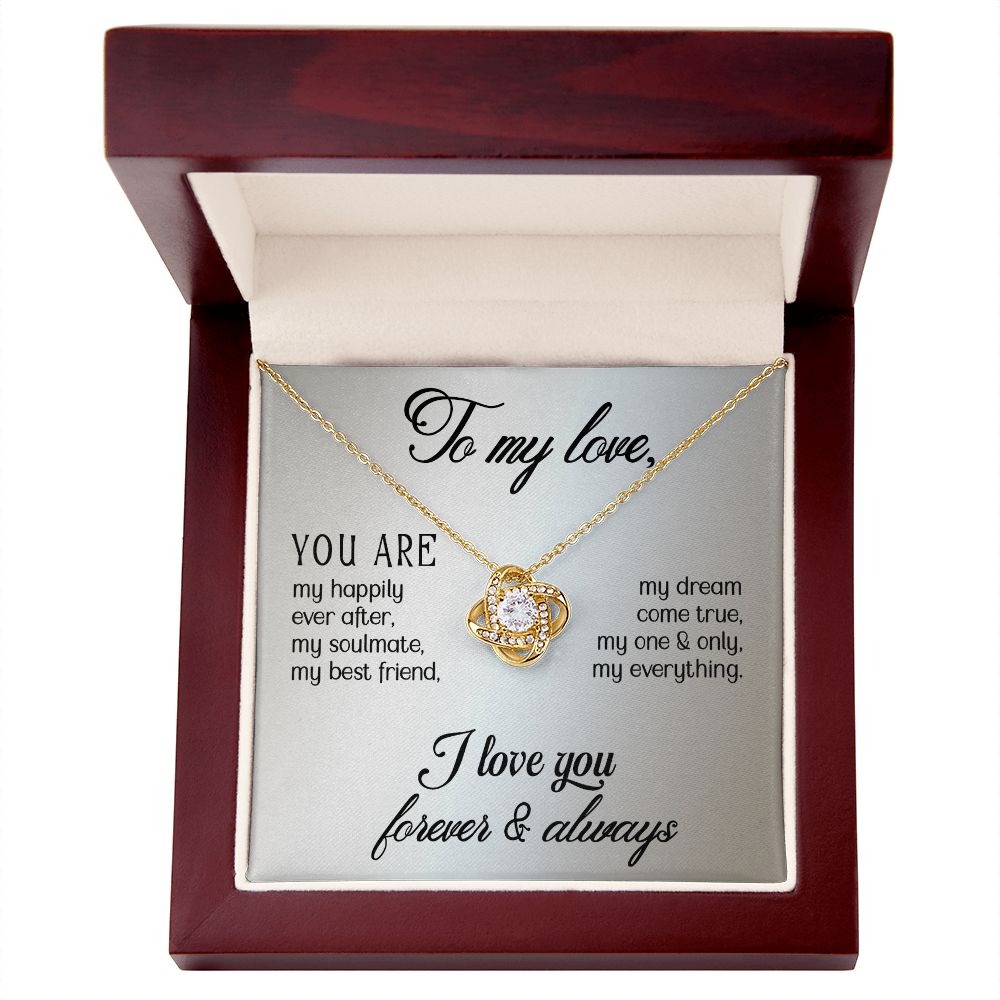 To My Love "Promise NecklaceGift for Fiance, Girlfriend, Future Wife, Wife. Fiance, Girlfriend, Future Wife, Wife Gift, Love Knot Meaningful Necklace Message Card and Gift Box Styles on Birthday, Christmas, Anniversary Love knot Thang
