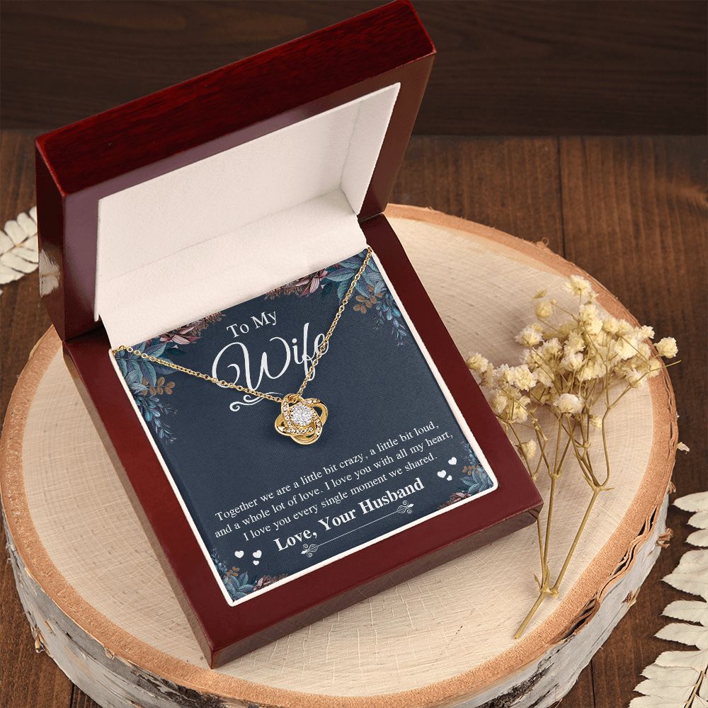 Valentine Gifts To My Soulmate Necklace Gift for Wife from Husband, Wife Anniversary Gifts, Gift for Soulmate Necklace Message Card and Necklace Gift Box Gift Box Styles on Birthday, Wedding, Anniversary, Valentine Love knot Thang