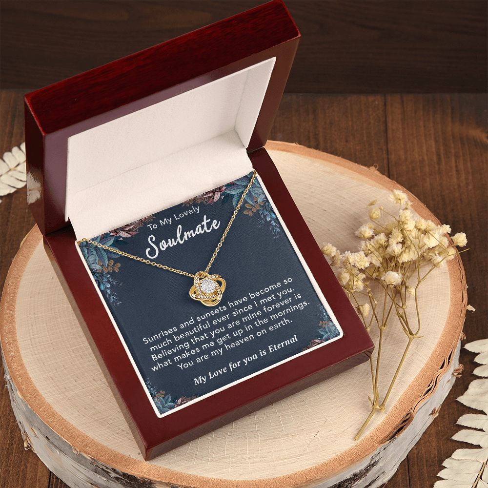 To My Lovely Wife Necklace Gift From Husband To My Badass Wife Pendant Birthday Jewelry with Message Card and Gift Box. Gift for Wife. Necklace Gift Set for Wife Necklace Gifts Box Gift Box Styles Love knot Thang