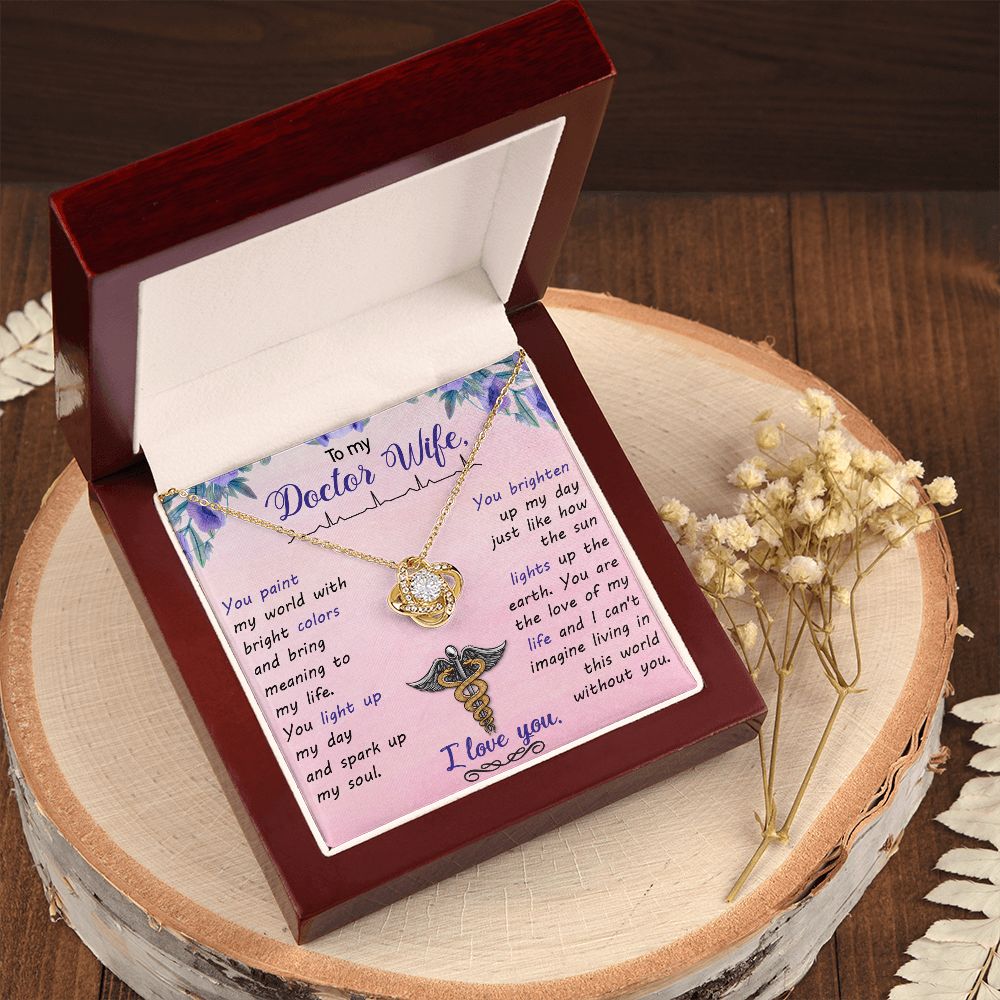 Couples Gifts, Doctor Wife Girlfriend Necklace Gifts From Husband, Wedding Anniversary Jewelry For Wife From Husband, Wife Birthday From Husband, To My Beautiful Wife Girlfriend Message Card and Gift Box styles On Birthday, Christmas, Anniversary  Love kn