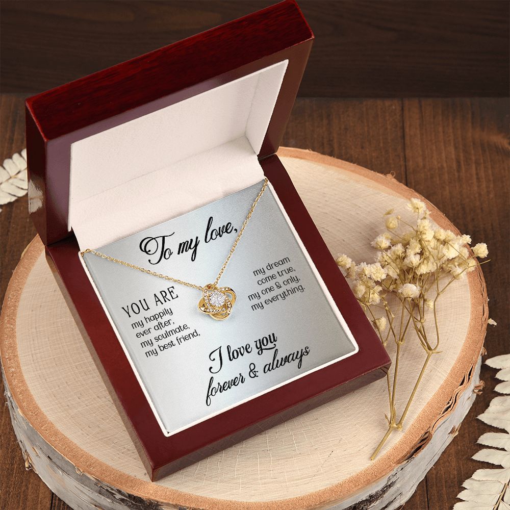 To My Love "Promise NecklaceGift for Fiance, Girlfriend, Future Wife, Wife. Fiance, Girlfriend, Future Wife, Wife Gift, Love Knot Meaningful Necklace Message Card and Gift Box Styles on Birthday, Christmas, Anniversary Love knot Thang