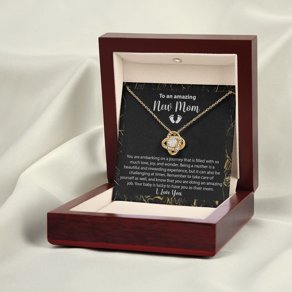 New Mom Gift Jewelry, First Time Mom Gift, Baby Feet Heart Necklace Baby Gift Set, To My Mommy, Gifts for Mom, Baby Shower Gifts, Mommy to be Gifts, Pregnancy Gifts for First Time Moms, Perfect Mother's Day Gift For New Mom LOVE KNOT