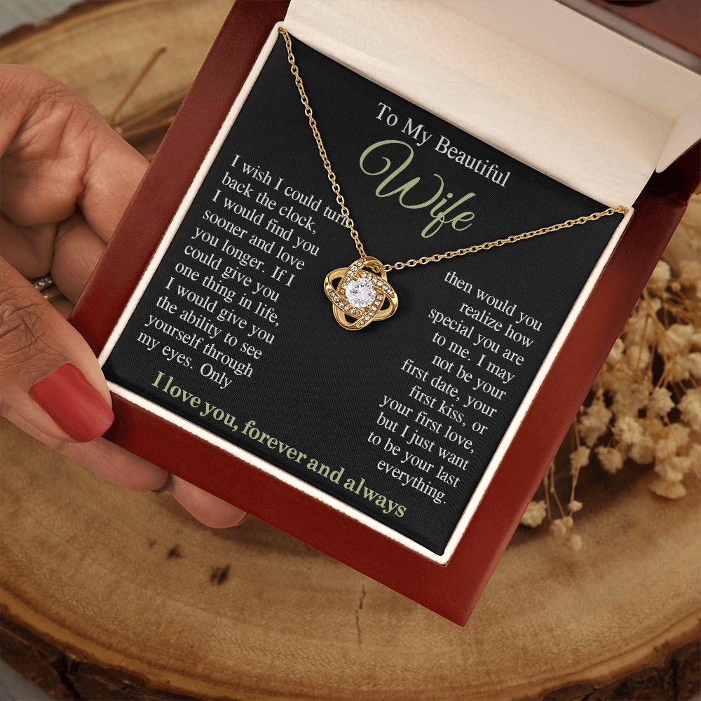 To My Beautiful Soulmate Necklace Gift for Her, Wife Gifts From Husband, Anniversary Gifts For Wife From Husband To My Soulmate Necklace Message Card and Necklace Gift Box Gift Box Styles on Birthday, Wedding, Anniversary, Valentine Love knot Thang