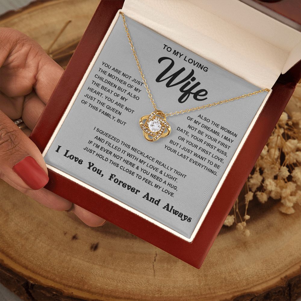 Soulmate Necklace For Women, To My Wife, Soulmate Gifts For Her, Future Wife Necklace, Necklaces For Girlfriend, To My Wife Necklace, Wife Necklace From Husband Necklace Message Card and Gift Box Styles on Birthday, Christmas, Valentine Love knot Thang
