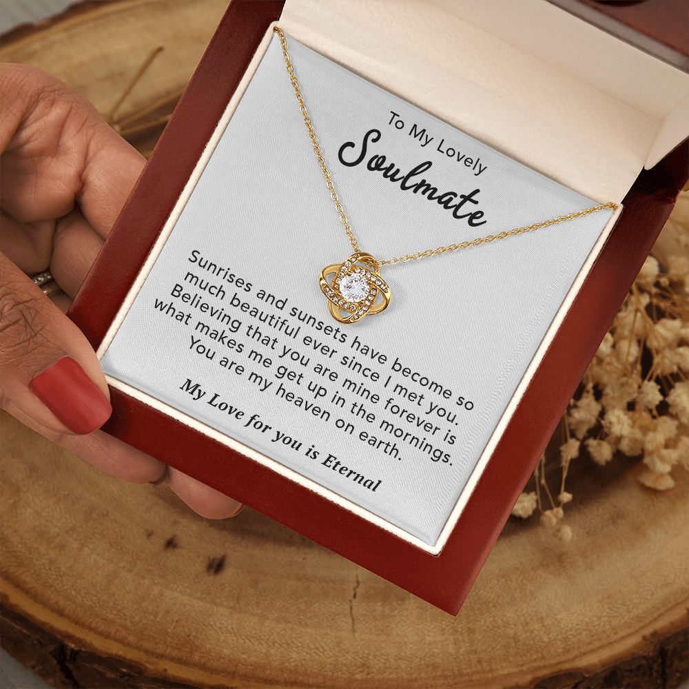 To My Lovely Wife Necklace Gift From Husband To My Badass Wife Pendant Anniversary Jewelry with Message Card and Gift Box. Gift for Wife. Necklace Gift Set for Wife Necklace Gifts Box Gift Box Styles Love knot Thang