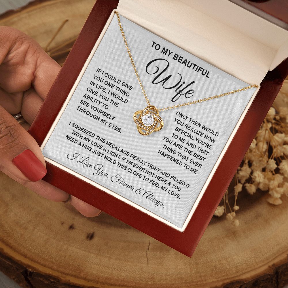 Soulmate Necklace Gifts From Husband, For Soulmate From Husband, Wife Gifts From Husband, Necklaces For Soulmate From Husband To My Wife Necklace Message Card and Necklace Gift Box Gift Box Styles on Birthday, Wedding, Anniversary, Valentine Love knot Tha