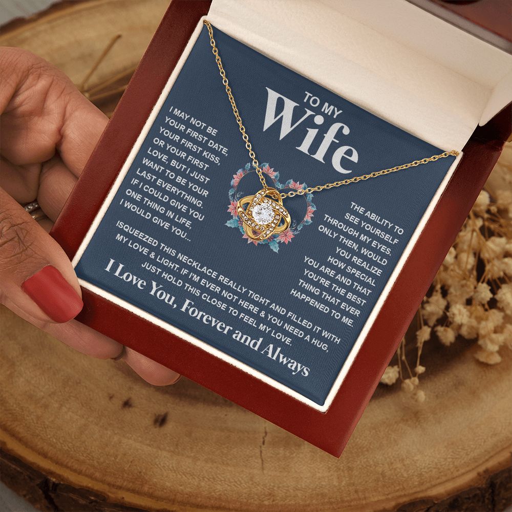 Couples Gifts Necklace To My Soulmate Necklace Birthday Christmas Jewelry Romantic Gift For My Wife Pendant Jewelry with Message Card and Box Necklaces for Women Valentines Day Happy Anniversary Wedding Present Love knot Thang