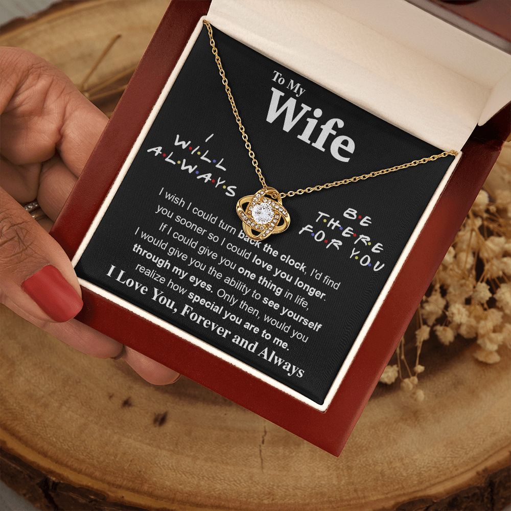 To My Wife Necklace To My Future Wife Necklace Gifts, Promise Necklace For Her, Fiance Gifts For Her, Valentine Gifts For Soulmate From Husband With Message Card Box LED, Soulmate Necklace For Women, To My Wife Necklace Love knot Thang