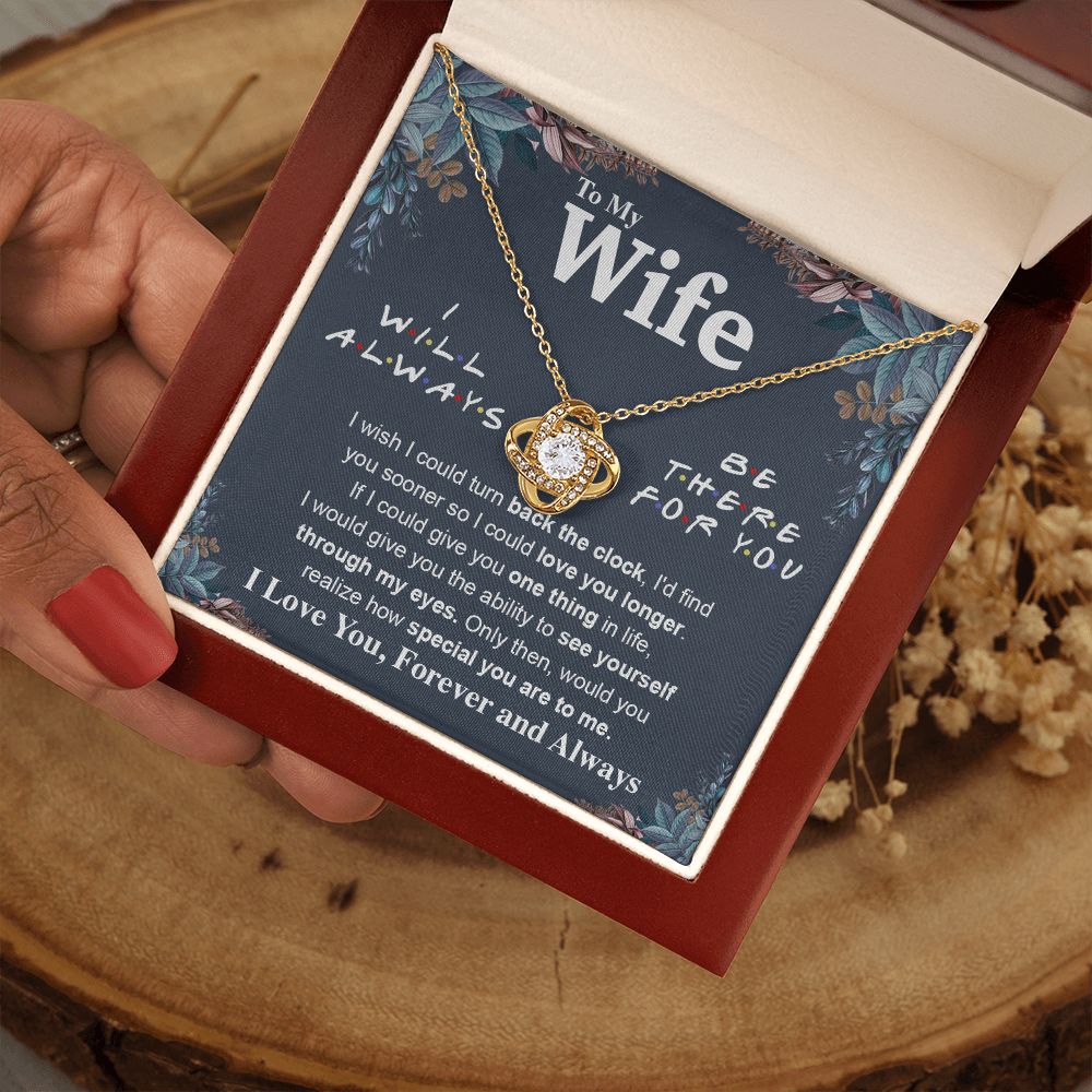 To My Wife Necklace To My Future Wife Necklace Gifts, Promise Necklace For Her, Fiance Gifts For Her, Anniversary Necklace Gifts For Soulmate From Husband With Message Card Box LED, Soulmate Necklace For Women, To My Wife Necklace Love knot Thang