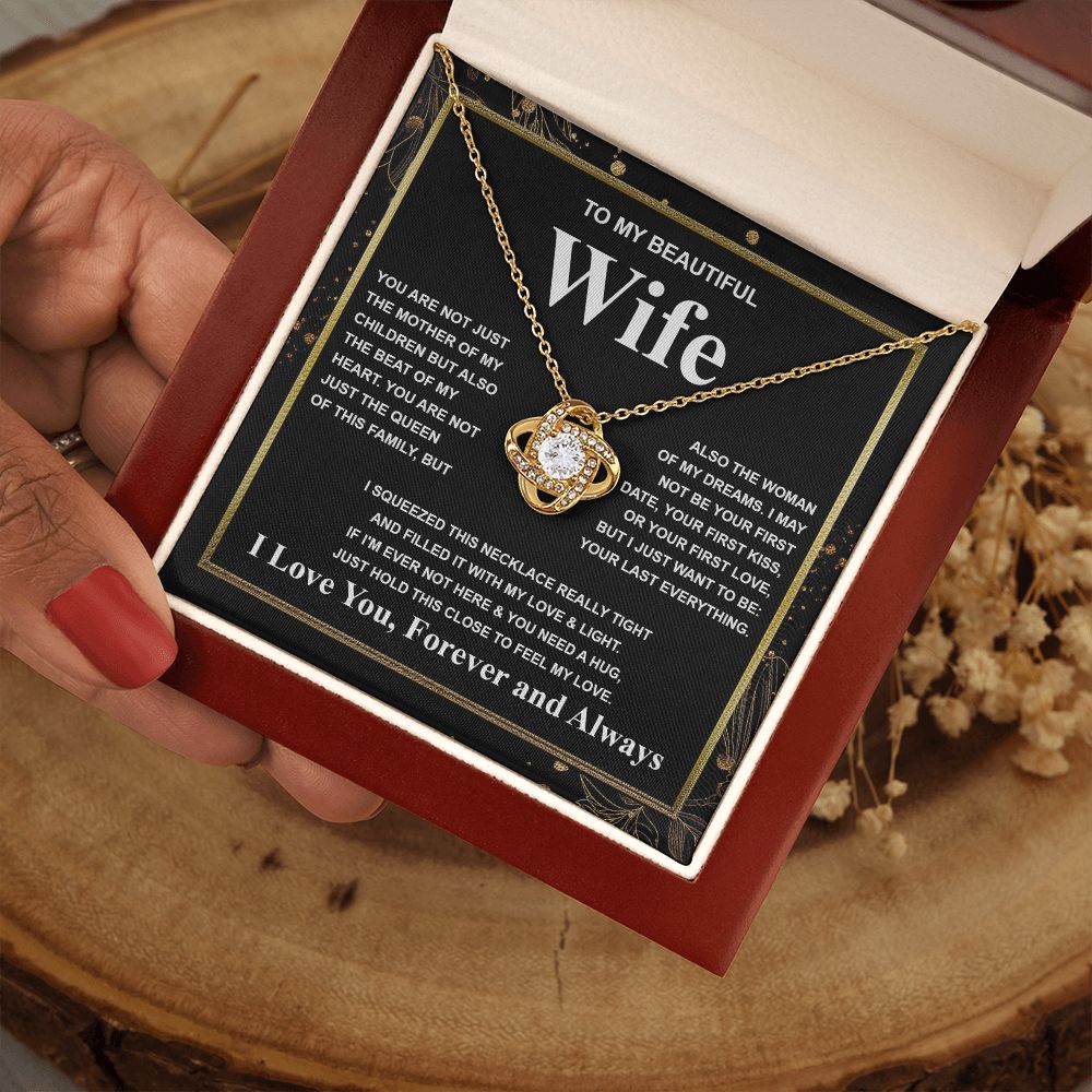Gifts For Wife Birthday Gifts From Husband Necklace Valentines Days, Necklace for Future Soulmate, Valentine Wedding Jewelry for Wife Necklace Gifts from Husband - Soulmate Gift Necklace with Message Card and Gift Box Love knot Thang