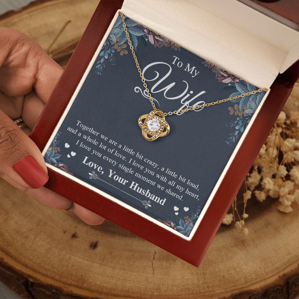 Valentine Gifts To My Soulmate Necklace Gift for Wife from Husband, Wife Anniversary Gifts, Gift for Soulmate Necklace Message Card and Necklace Gift Box Gift Box Styles on Birthday, Wedding, Anniversary, Valentine Love knot Thang