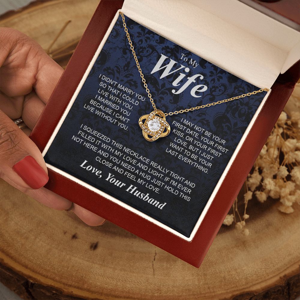 To My Soulmate Necklace Gifts for Wife from Husband, Soulmate Valentine Gifts, Gift for Soulmate Necklace Message Card and Necklace Gift Box Gift Box Styles on Birthday, Wedding, Anniversary, Valentine Love knot Thang