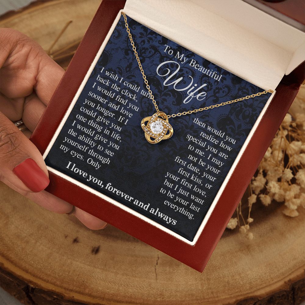 To My Beautiful Soulmate Necklace Gift For Her, Wife Gifts From Husband, Valentine Gifts For Wife From Husband To My Soulmate Necklace Message Card and Necklace Gift Box Gift Box Styles on Birthday, Wedding, Anniversary, Valentine Love knot Thang