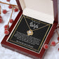 To My Lovely Wife Necklace Gift From Husband To My Badass Wife Pendant Jewelry with Message Card and Gift Box. Gift for Wife. Necklace Gift Set for Wife Necklace Gifts Box Gift Box Styles Love knot Thang