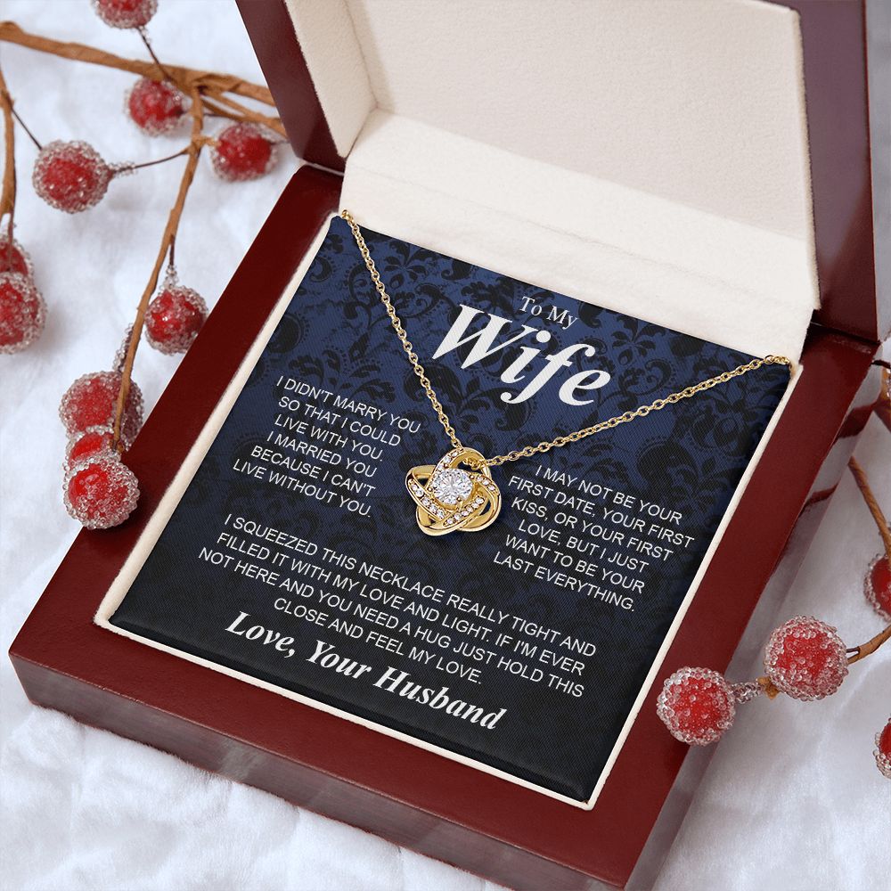 To My Soulmate Necklace Gifts for Wife from Husband, Soulmate Valentine Gifts, Gift for Soulmate Necklace Message Card and Necklace Gift Box Gift Box Styles on Birthday, Wedding, Anniversary, Valentine Love knot Thang