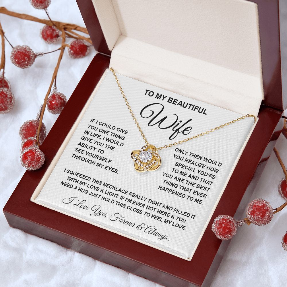 Soulmate Necklace Gifts From Husband, For Soulmate From Husband, Wife Gifts From Husband, Necklaces For Soulmate From Husband To My Wife Necklace Message Card and Necklace Gift Box Gift Box Styles on Birthday, Wedding, Anniversary, Valentine Love knot Tha
