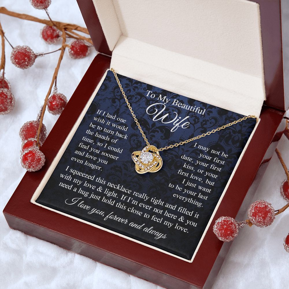 Wife Necklace Gift for Her, Soulmate Jewelry, Necklace for Future Soulmate, Valentine Anniversary Jewelry for Wife Necklace Gift from Husband - Soulmate Gift Necklace with Message Card and Gift Box Love knot Thang